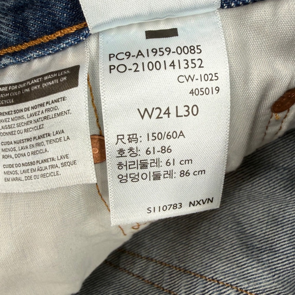 Levi's 501 '90s Selvedge Denim Light Wash Straight Leg Jeans Women's Sz W24 L30 - Picture 7 of 15